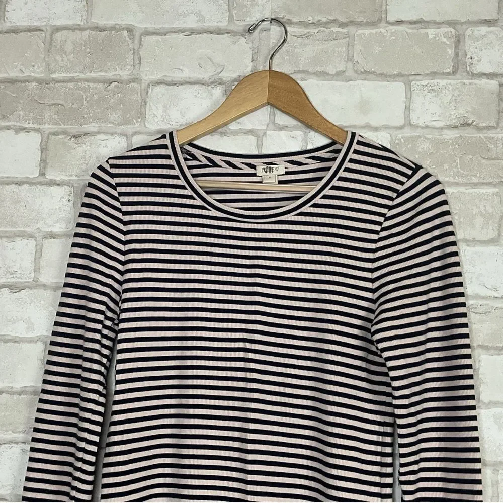 J. Crew Striped Ribbed Long Sleeve Tee Size M